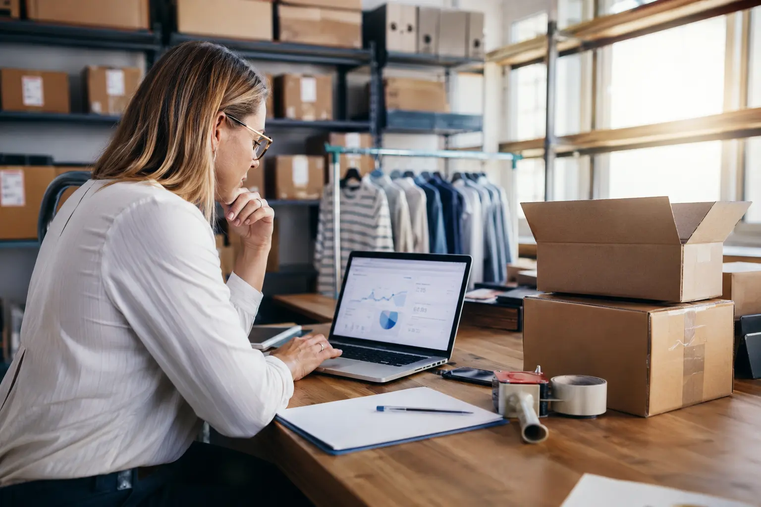 eCommerce business owner working on product SEO and online growth