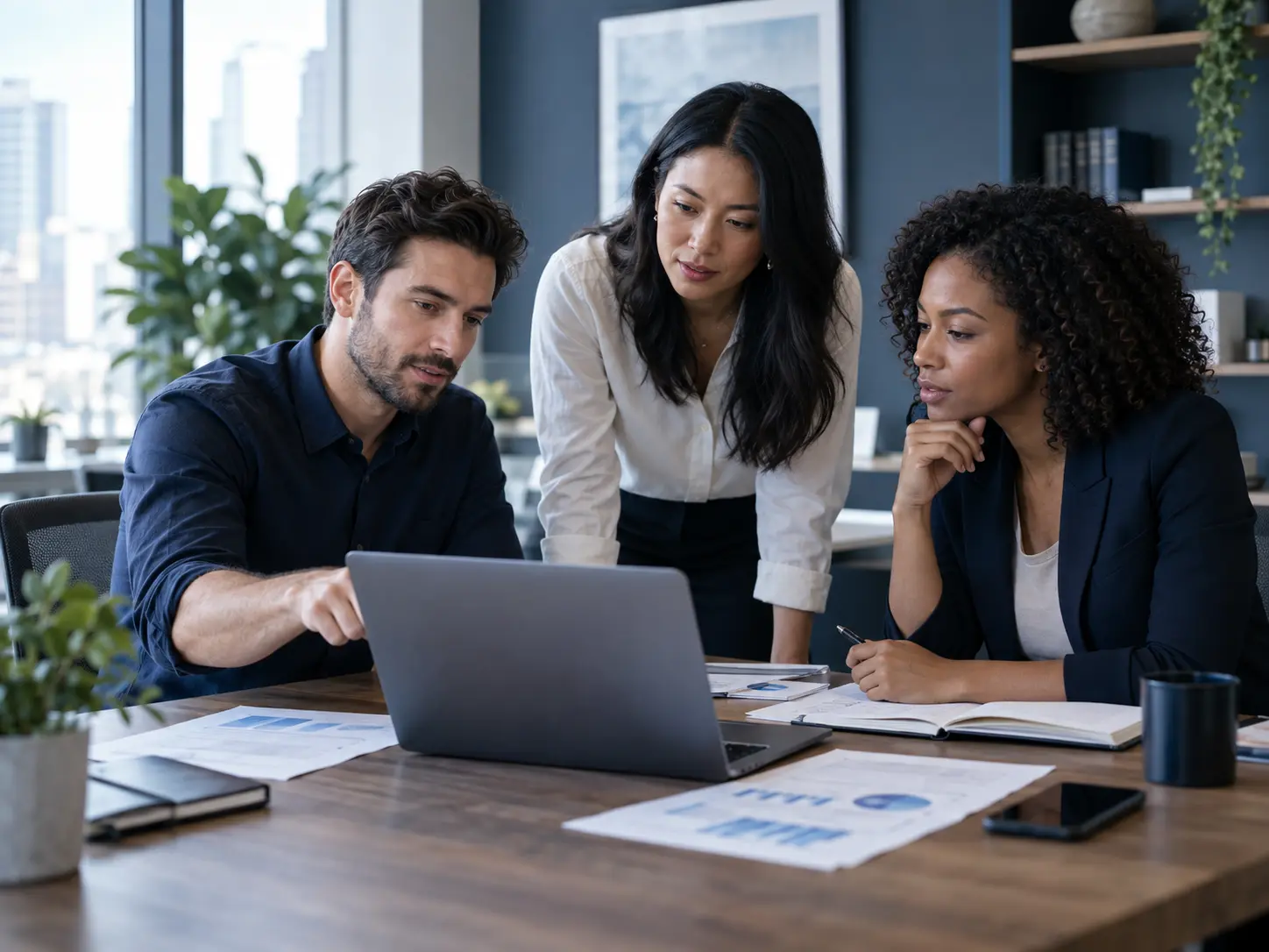 GEO strategy team researching content evidence and AI visibility opportunities
