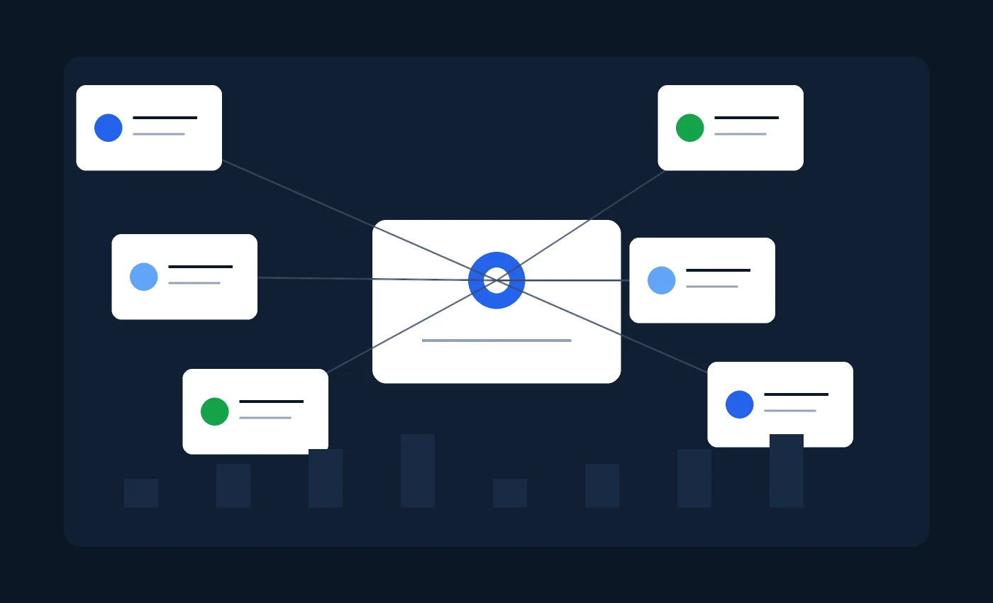 Local citations reviews and city landing page authority network illustration